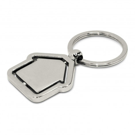 Spinning House Metal Key Ring